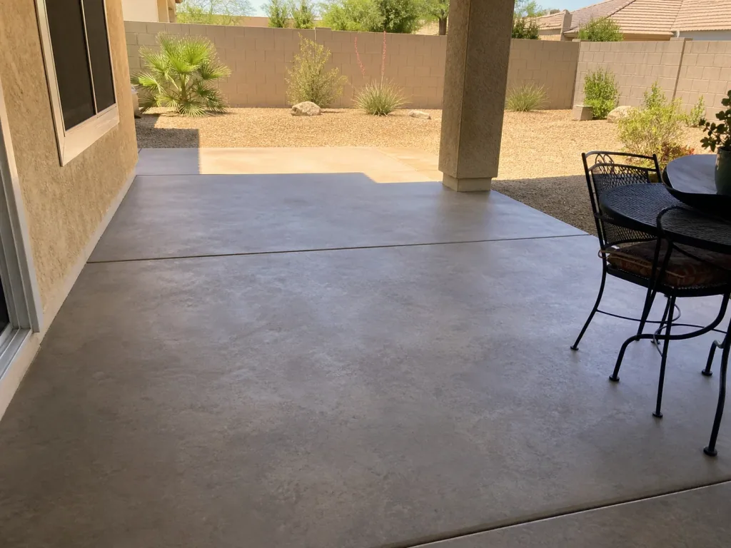 Representative Arizona patio with a clean matte concrete finish