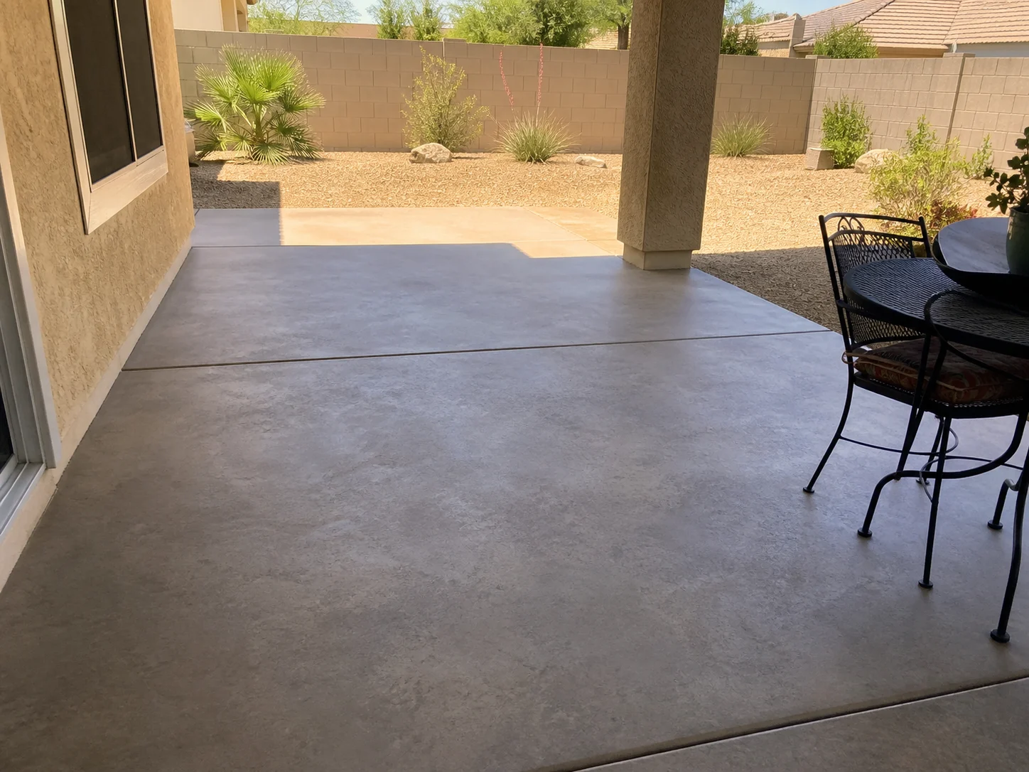 Representative Arizona patio with a clean matte concrete finish