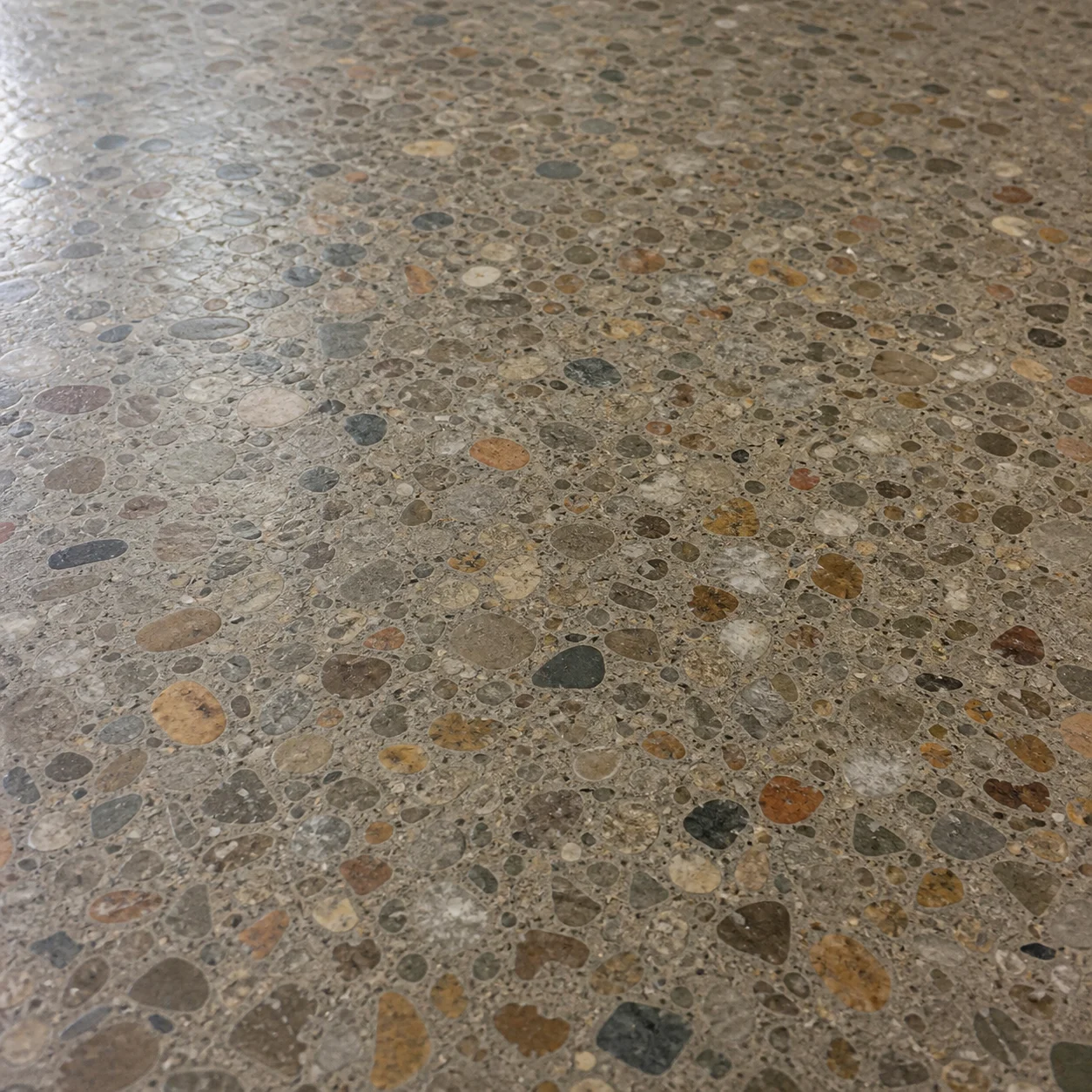 Representative close-up of concrete with larger full-aggregate exposure