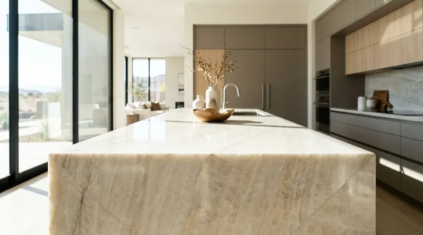 Quartzite kitchen island countertop in an East Valley home